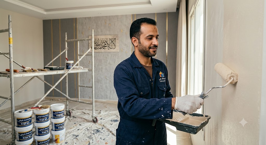 افضل معلم دهانات بالرياض | عبدالله علي لجميع أعمال الدهانات والديكورات
