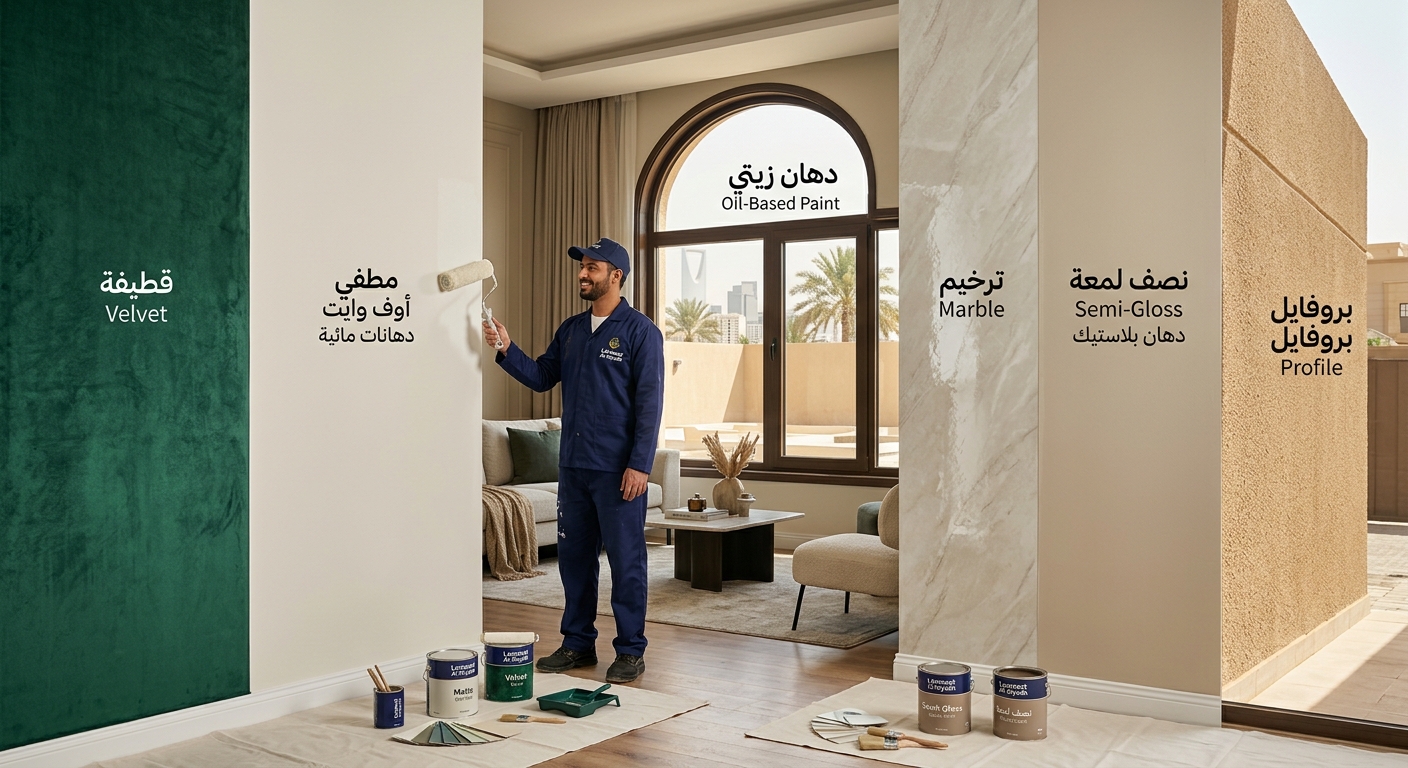 دليل أنواع الدهانات بالرياض: اختيارات الديكور الحديثة وأفضل طرق التنفيذ